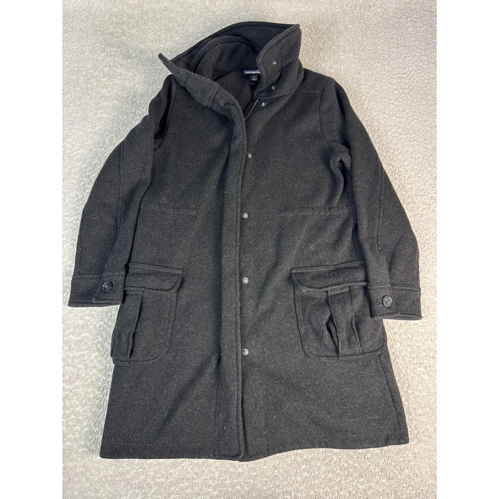Patagonia‎ Coat Womens Medium Black Better Sweater Fleece Zip Front Pockets